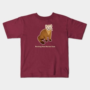 Resting Pine Marten Face Kids T-Shirt